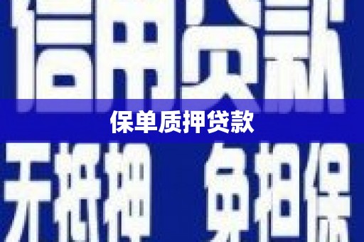清远保单质押贷款