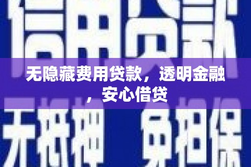 仁布无隐藏费用贷款，透明金融，安心借贷