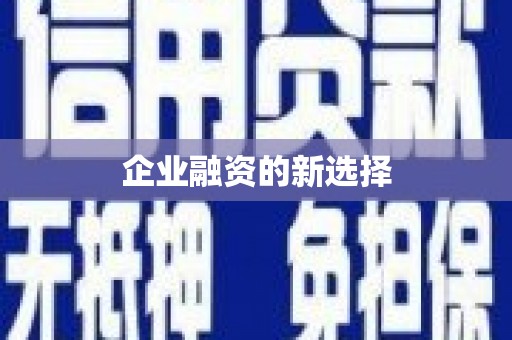 赫山企业融资的新选择